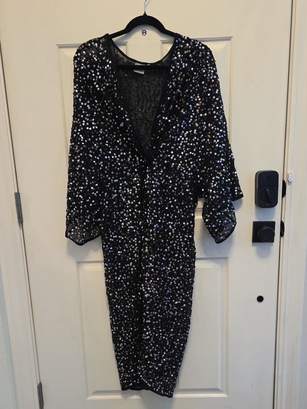 ASOS DESIGN scatter sequin knot front kimono midi dress